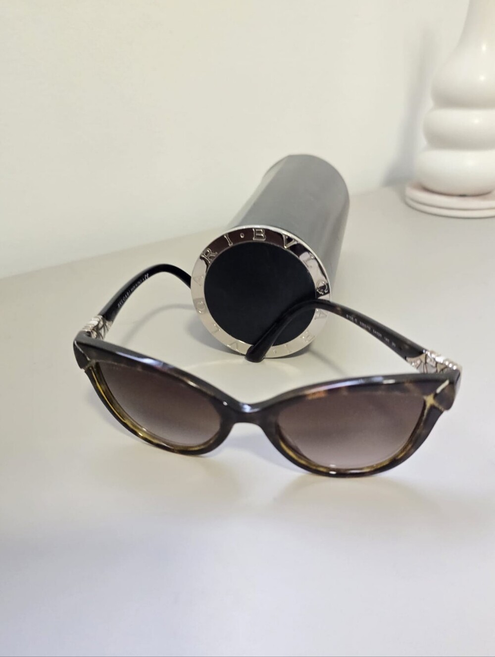 Authentic Bvlgari 8156-B Emvellished Cat Eye Sunglasses